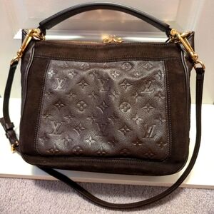 Louis Vuitton Audacieuse PM in Dk Brown Chocolat Suede & Empreinte Leather